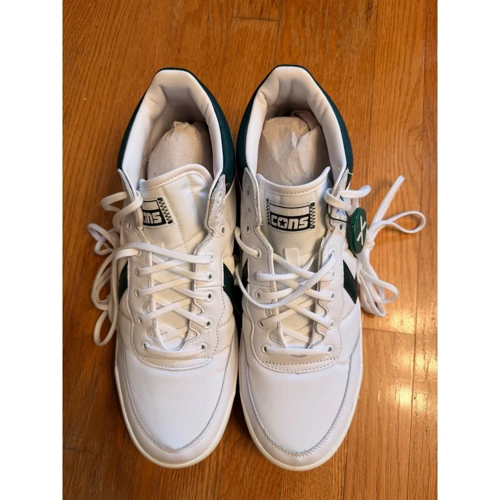 Converse CONS Fastbreak Pro Mid White Green Mens 13 Sneakers Shoes Blokecore - Picture 2 of 6